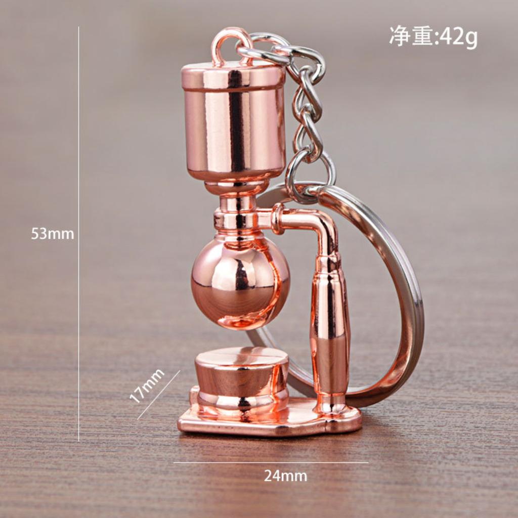 Coffee keychain metal car key pendant