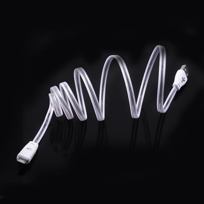1m Light Up Led Micro Usb Data Sync Charger Cable Cord for Lg Android Phones