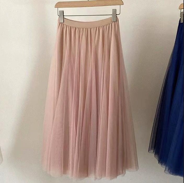 Dámská pevná skládaná elegantní midi elastická sukně v pase