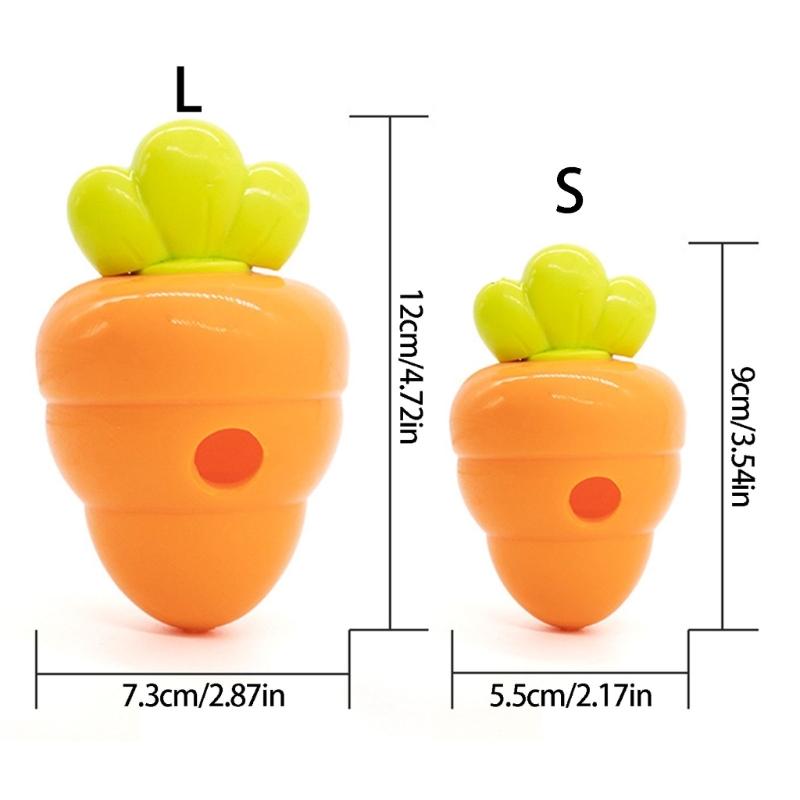 Fun Pet Treats Feeder Toy with Carrot Shape Plastic Slow Feeder Food Dispenser For Dog And Cats Mental Stimulation