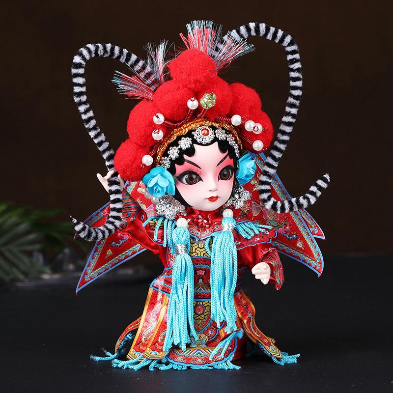 Chinese Opera Character Decoration Silk Doll Peking Opera Mask Doll Chinese Handmade Decorative Gifts Shop decoration Doll