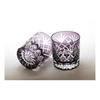 Glass Studio Saiho Edo Kiriko Shochu Glass, Rock Glass, Old-fashioned, Purple, Pair, Ken-Yarai-Kasan