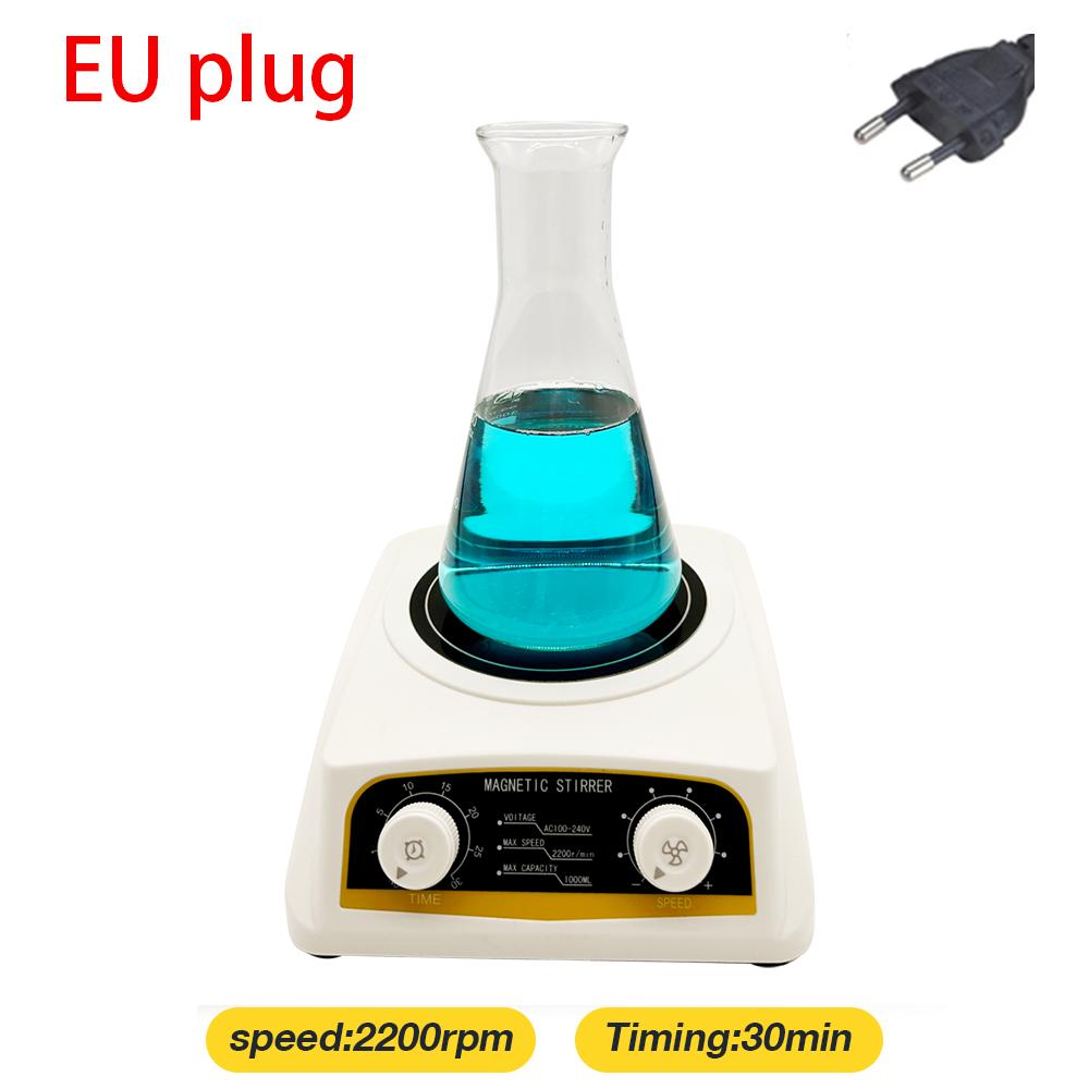 EU/UK/US Plug Electric Magnetic Stirrer with Timer 1L Magnetic Mixer 0-2200rpm Lab Stirrer Mini Stir Plate Stirring Machine