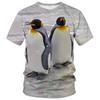 3D Printed Cute Penguin T Shirt For Men Women Animal Pattern T-Shirts Fashion Street Oversized Short Sleeve O-Neck Tees Tops