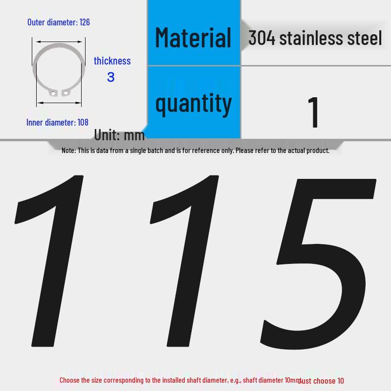 304 Stainless Steel Snap Ring for 3-200 Bearing