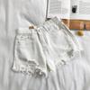 Women Summer Fashion Sexy Denim Shorts High Waist Ripped Loose Wide Leg Jean Short Pants