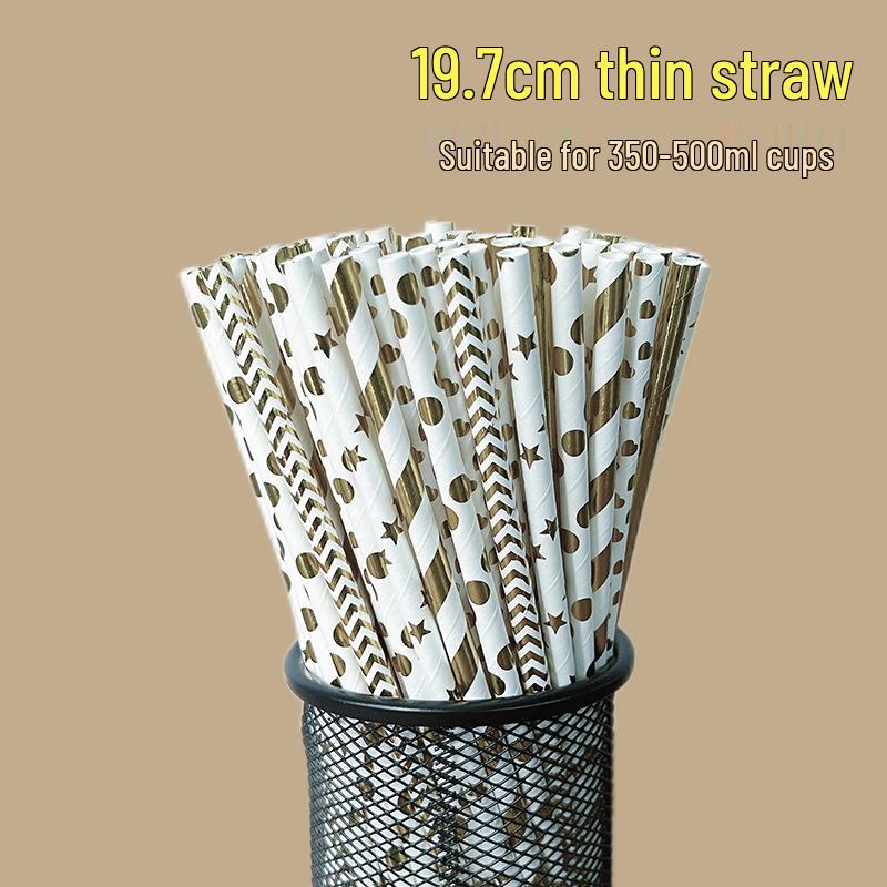 100 Biodegradable Striped Paper Straws - Colorful Drink Party Decorations
