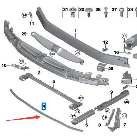 BMW 1 Series F52/MINI F56 F55 Front Bumper Lower Frame, 51117301578
