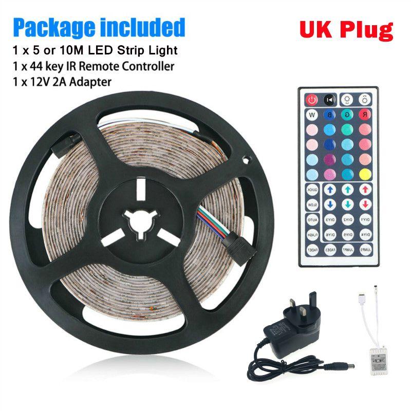 RGB 5/10m Wasserdicht 3528 SMD 300/600 LED Flexibles Lichtband Mit Fernbedienung**