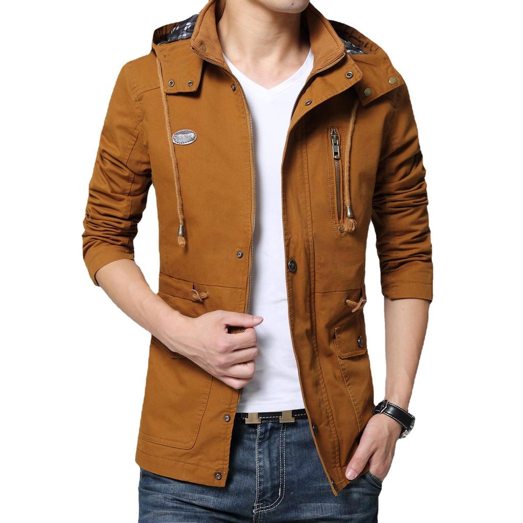Men's Hooded Pure Cotton Washed Workwear Jacket - Autumn/Winter 2022 Collection