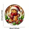 Christmas Gingerbread Man Tin Sign - Durable Metal Wall Art for Home, Garage, Bar, Cafe Decor, 2D Flat Print Holiday Plaque