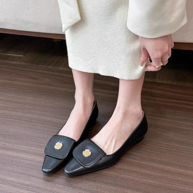 Fashion Spring Women's  Pumps Shoes Fashion Elegant Slip on Low Heels Ladies Elegant Pointed Toe Mary Jane Shoes