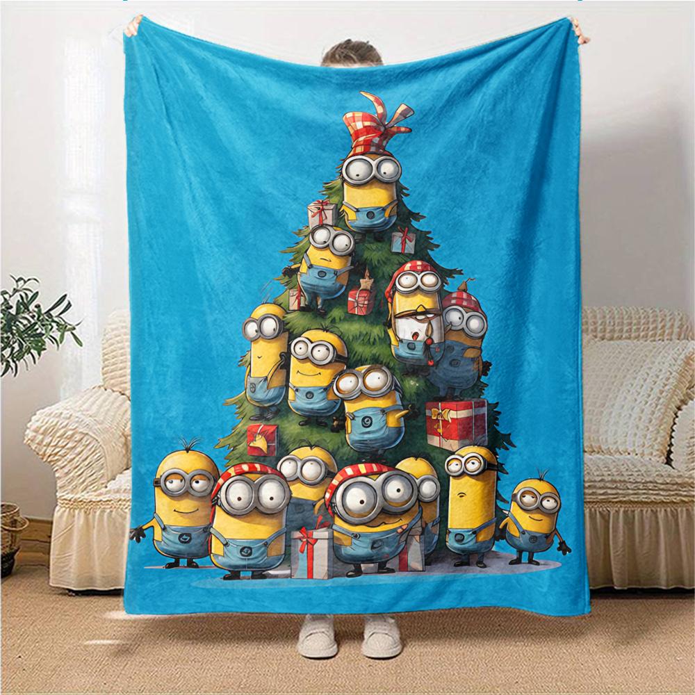 1Pc Winter Snowman Adventure Blanket Soft Throw Blanket For Home Bedroom Bed Sofa Travel Office Solid Christmas Blanket