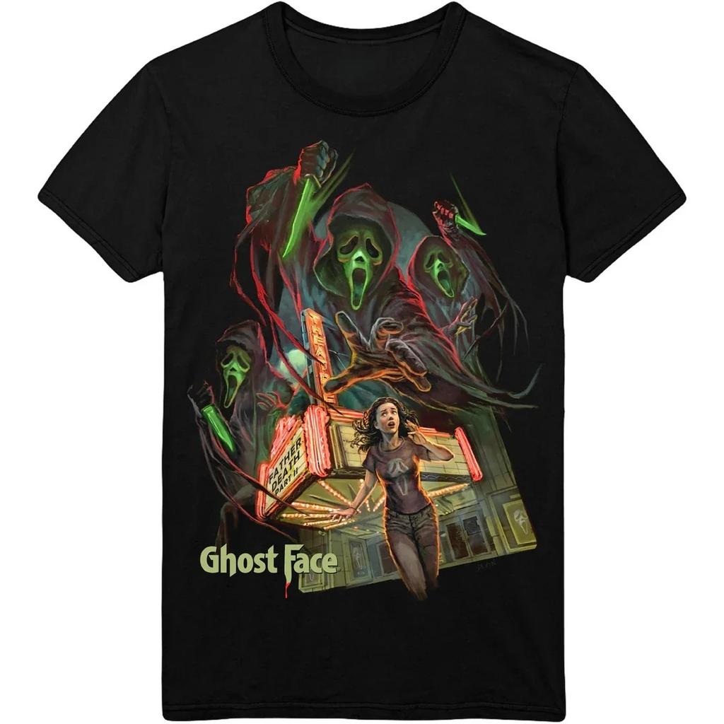 Scream Movie Ghost Face T-shirt for Men and Women Summer Pure Cotton Clothing Fashion Gothic Short Sleeved T-shirt Unisex