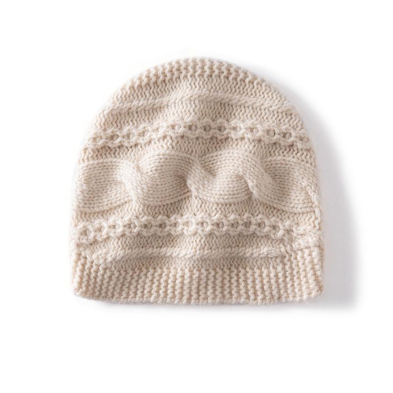 Customized Cashmere Wool Blended Duck Tongue Cashmere Cap Thickened Warm Knitted Cashmere Men's and Women's Hats