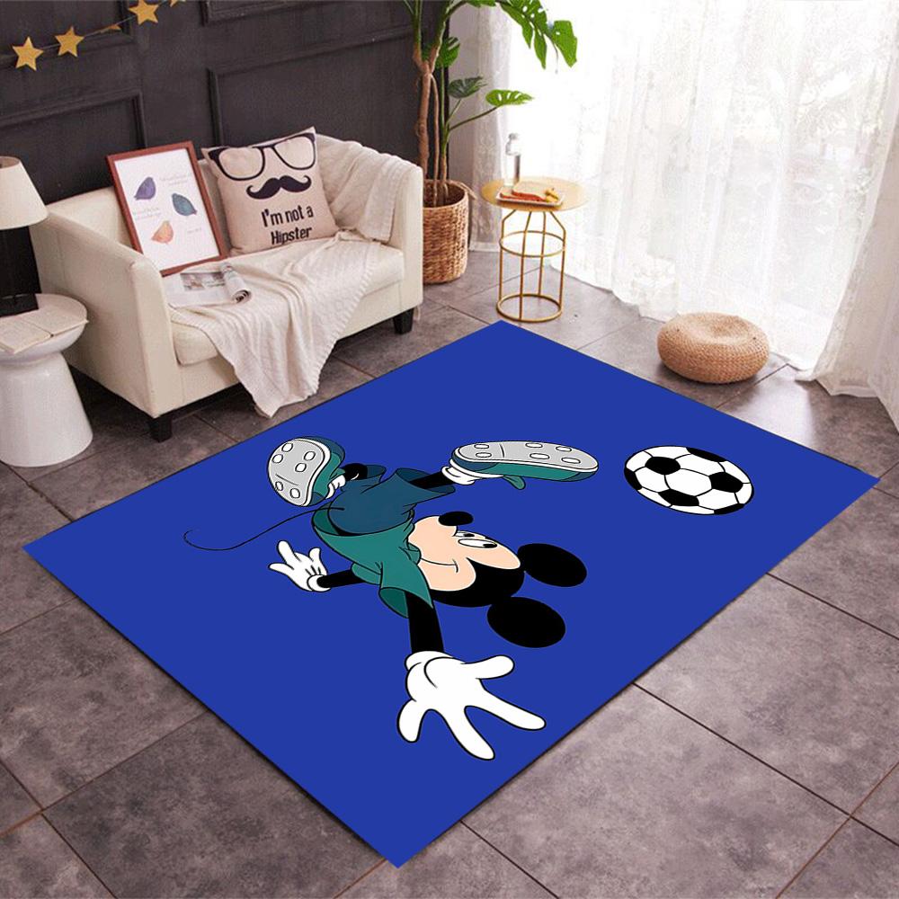 Mickey Mouse Castle Fantasy Disney Cartoon Theme Anti-Slip Rug - Polyester, Home Decor, Suitable for Bedrooms, Living Rooms, Doorways, and Studios