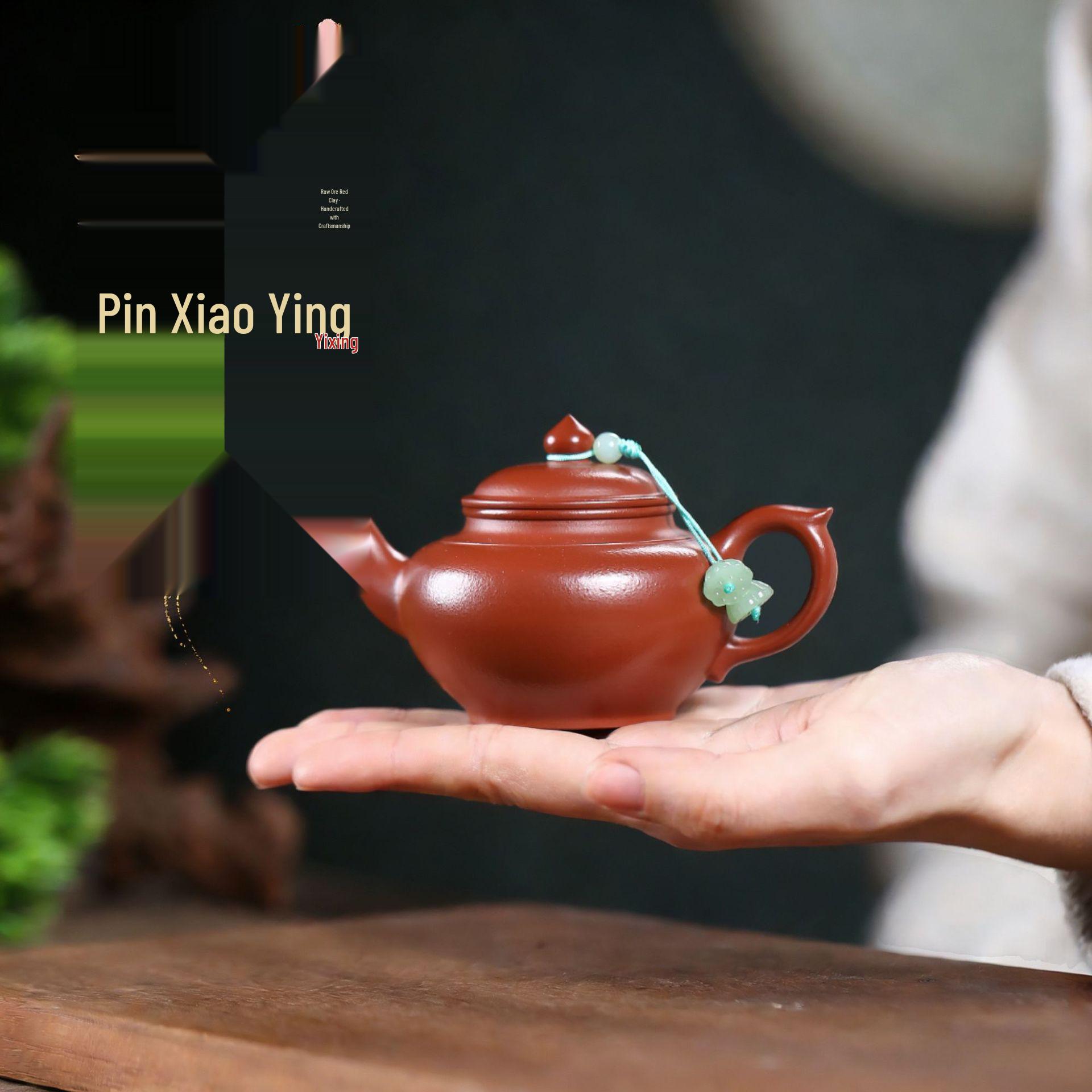 Handmade Yixing Zisha Red Clay Teapot - Laughing Cherry Gongfu Tea Set 120CC