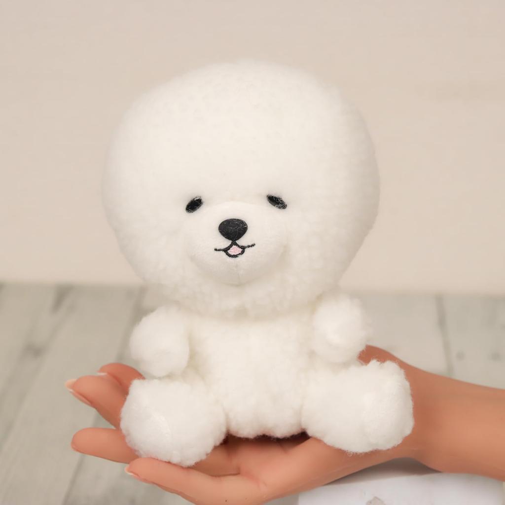 Shinada Petit Mou Bichon Frise Plush Toy, 15cm, White Dog