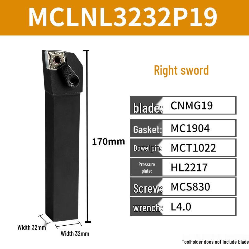 CNC Tool Holder: Peach-Shaped Face Turning Tool MWLNR/MTJNR20