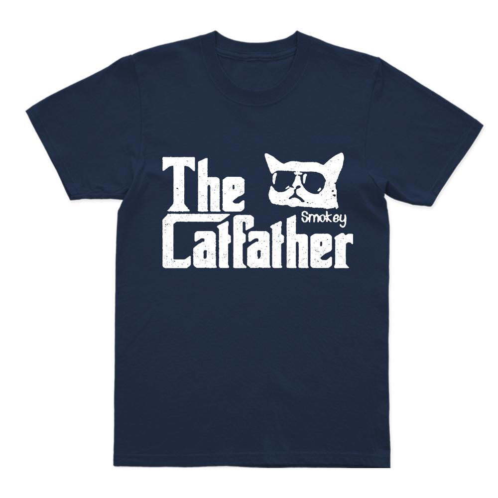 Coolmind U0129-T2  Exclusive Graphic Cat Print Men T Shirt Casual Funny Cat Print Men Tshirt Cool 100% Cotton Unisex Tee Shirts