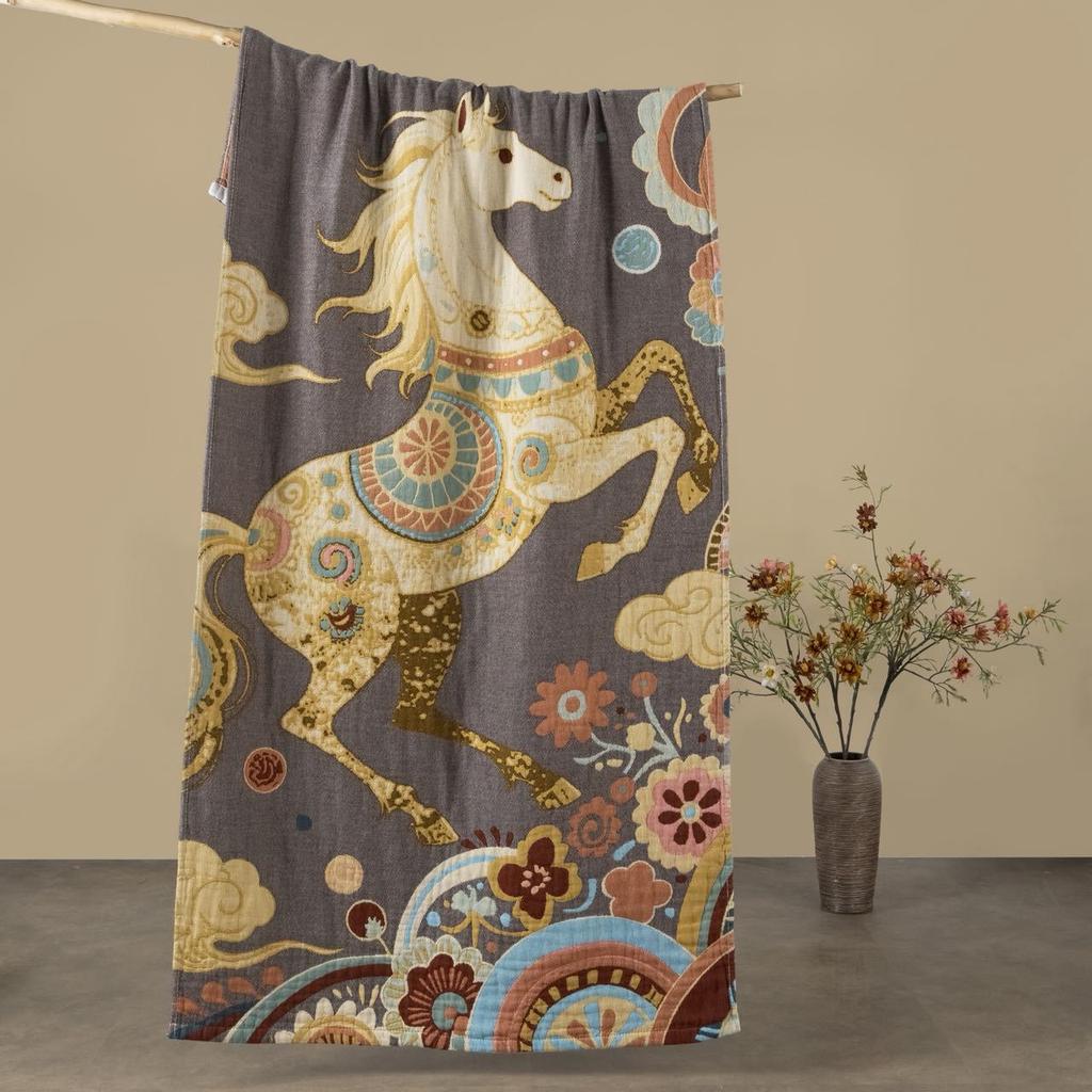 China Colored Jacquard Pure Cotton Four-Layer Gauze Bath Towel Men Women Extra-Large Adult Beach Towel Soft Absorbent