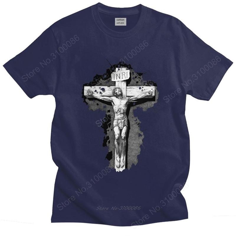 

Classic Fashion T Shirt Jesus Cross God Tshirt Men Short Sleeve Christian Religious Faith Casual Tshirt Soft Cotton Tee Tops 4XL