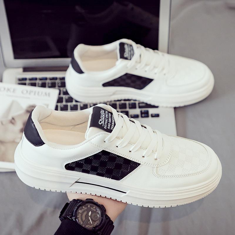 Little white shoes men's 2024 summer new men's shoes Internet celebrity explosion comfortable casual versatile sports leather flat baseplate shoes