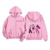 Kindermode Dames Lichtgewicht Lange Mouw Rits Hoodie Bedrukte Hoodie Met Zakken