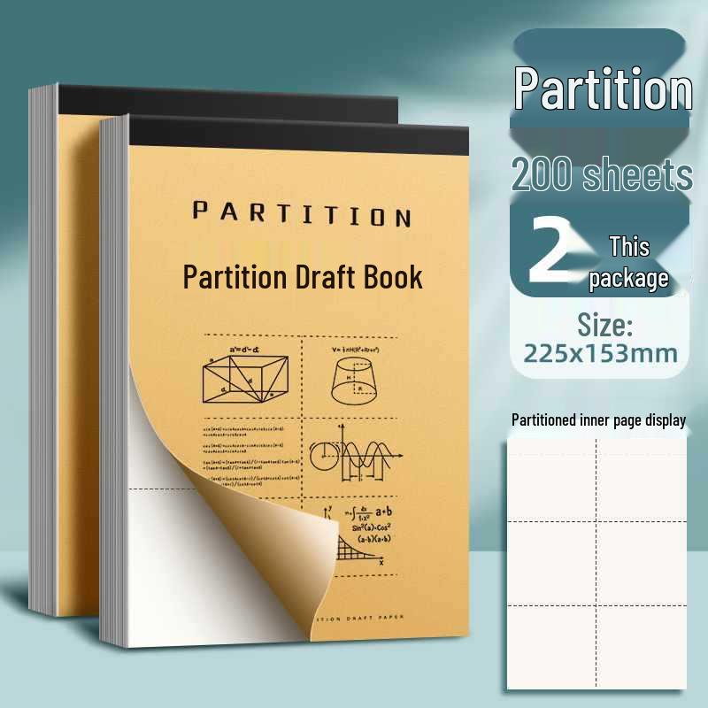 Thickened Draft Paper Book for Junior High and High School Students with Sections
