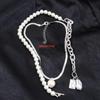MultiLayers Fashion Women Pearl Pendants Necklaces Gold Sliver Color Snake Chain Necklace Choker Simple and Temperamental