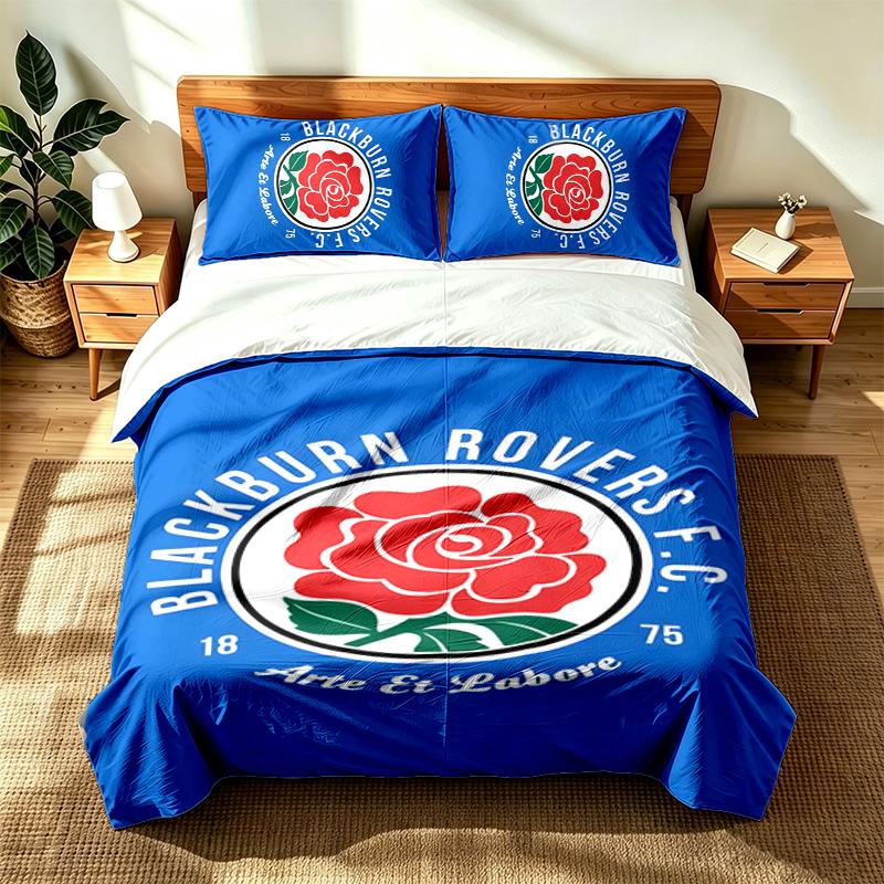 Blackburn Rovers FC (5) 3pc set suitable for master bedrooms soft and comfortable an ideal gift for family and friends Includes one duvet cover and tw