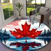 [1pc Maple Leaves Office Carpet] Easy Maintenance Chair Rug for Conference Room Use, Durable Round Sofa Floor Mat