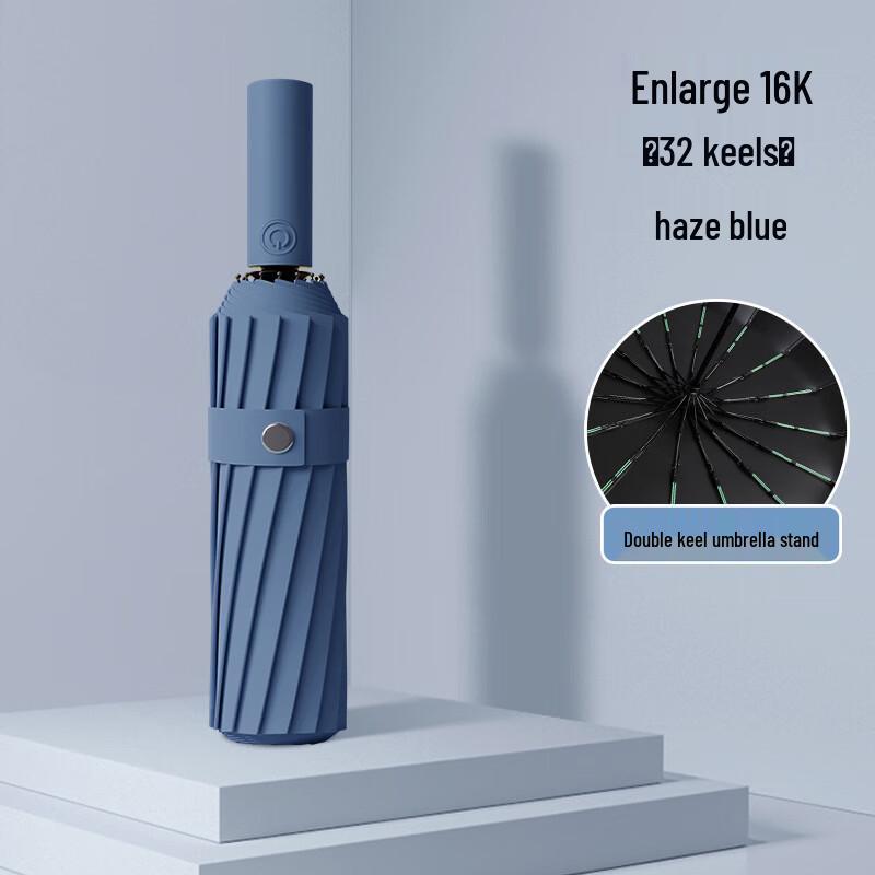 Automatic 16-Rib Blackout Folding Umbrella