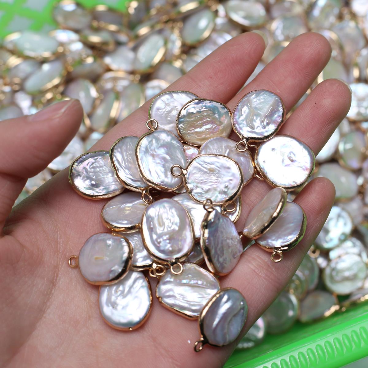 

1 шт., искусственный жемчуг барочный кулон, бохо нерегулярные круглые подвески для самостоятельного ожерелья брелок подвесные декоративные аксессуары, изготовление ювелирных изделий 1,4×1,7 см 1Pc/1.4×1.7cm белый