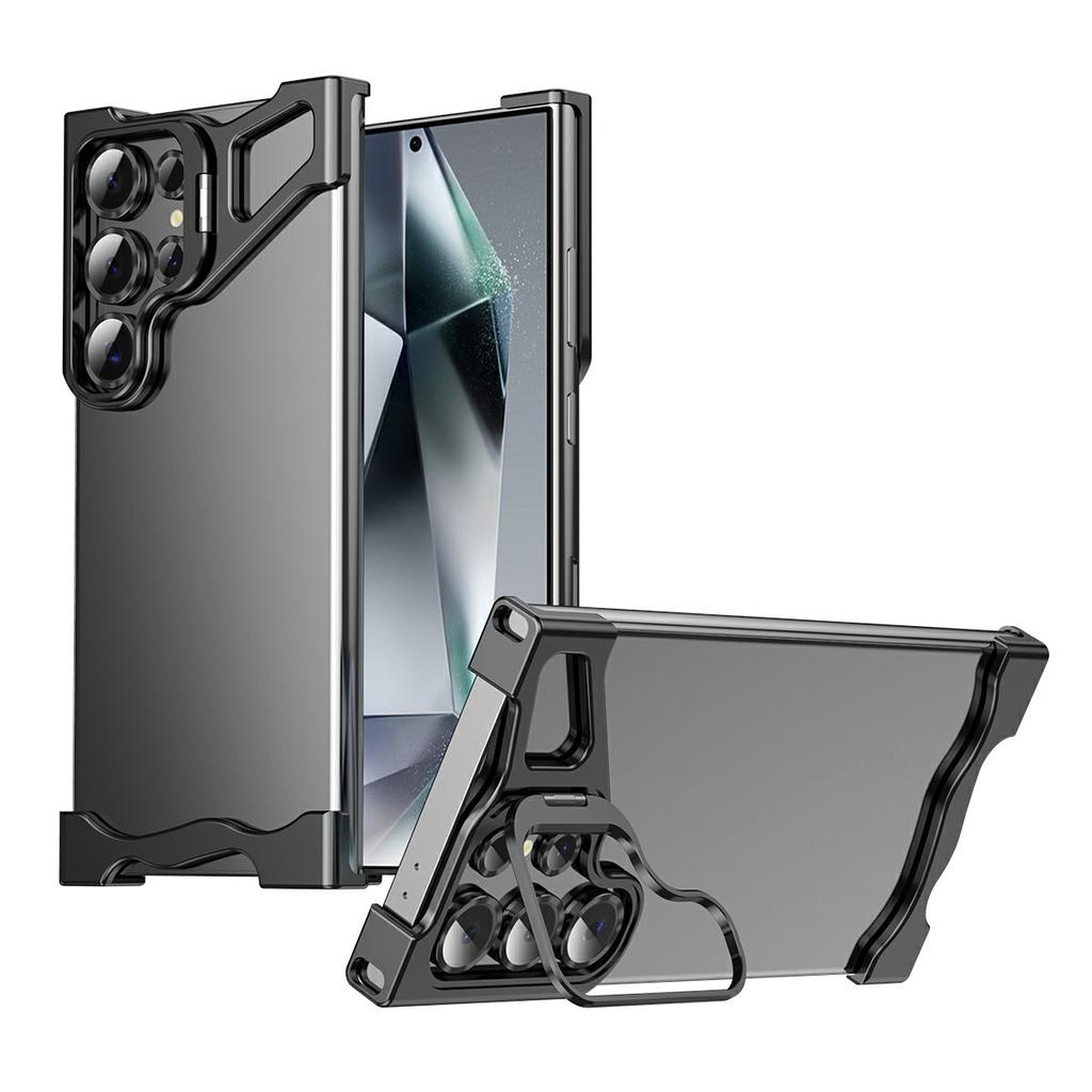 For Samsung Galaxy S25 Ultra Bumper Case Lens Kickstand Heat Dissipating Metal Corner Phone Cover