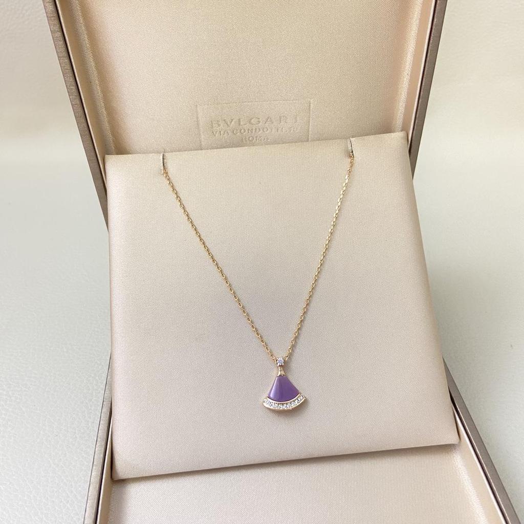 Natural Mother-of-Pearl Double-Layer Fan Pendant Necklace - Women's Luxury Clavicle Chain