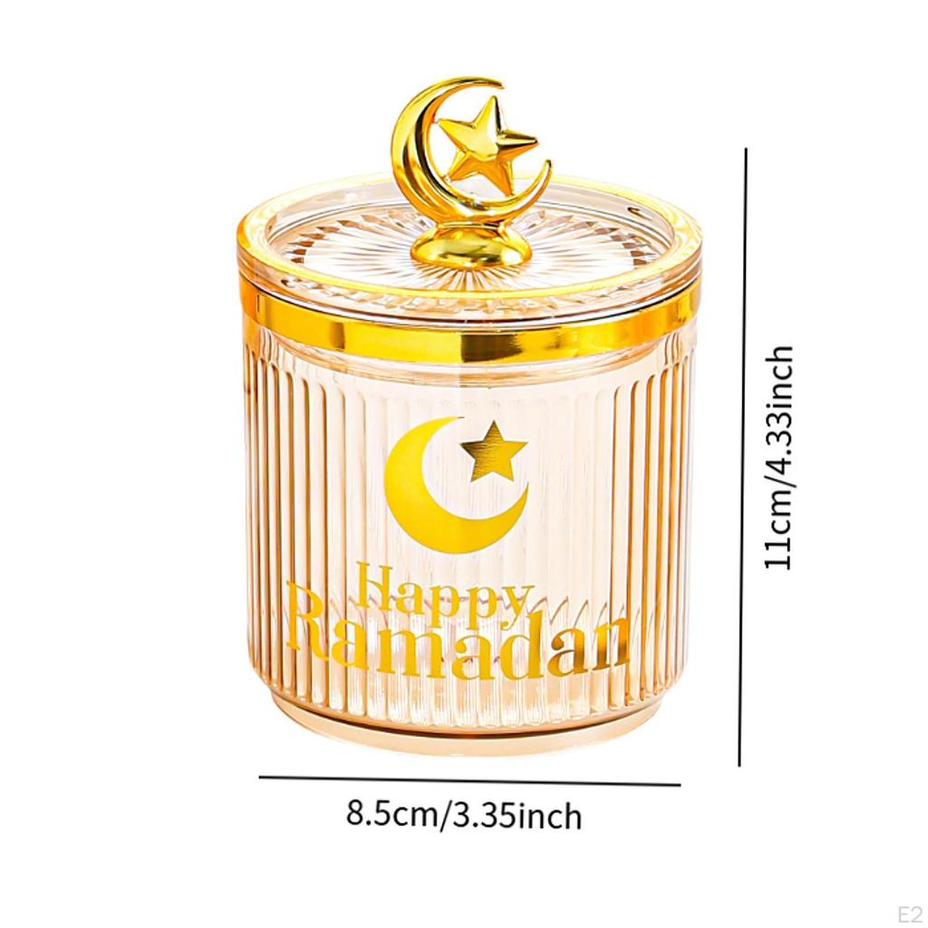 Eid Mubarak Candy Jar Food Organizer with Lid Multi-Purpose Storage Box