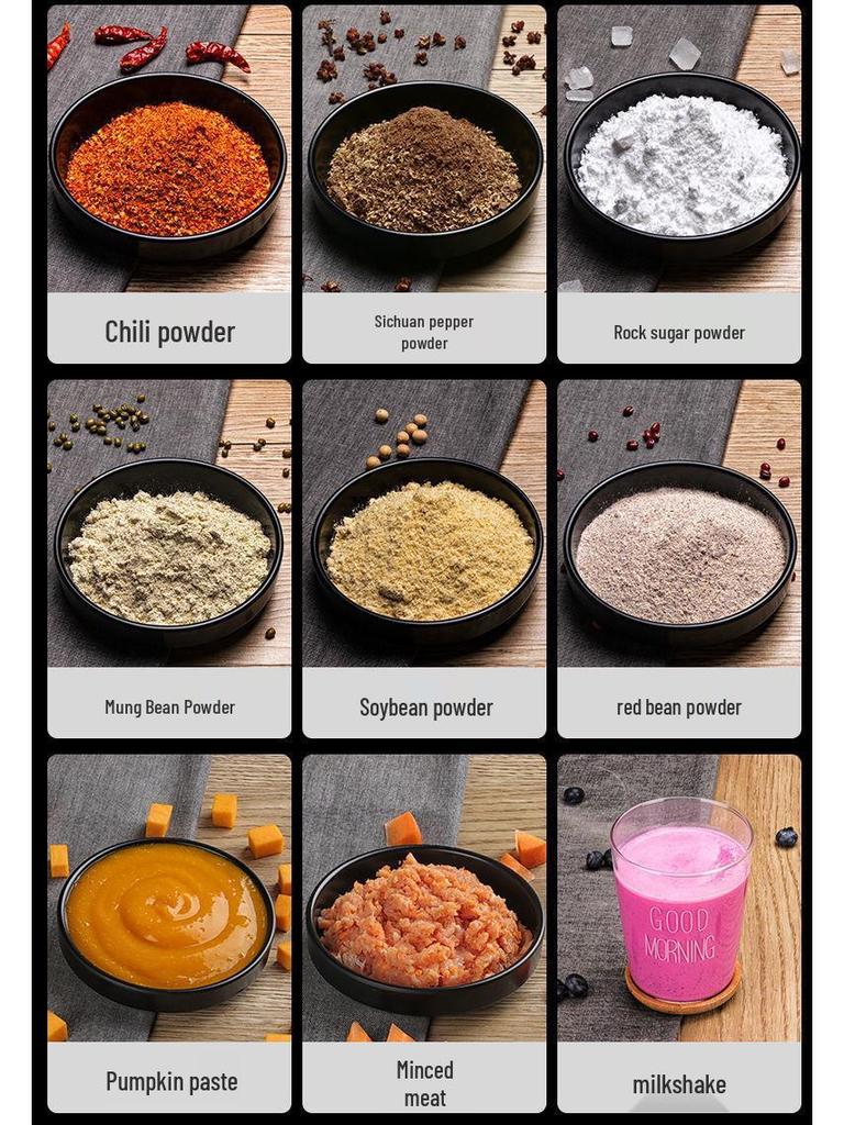 Compact Dual-Use Grain and Spice Grinder for Fine and Wet Processing 