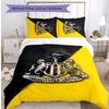 Newcastle United Football Printed 3 Pieces Bedding Set, Comfortable Skin Friendly Bedroom Duvet Cover Set