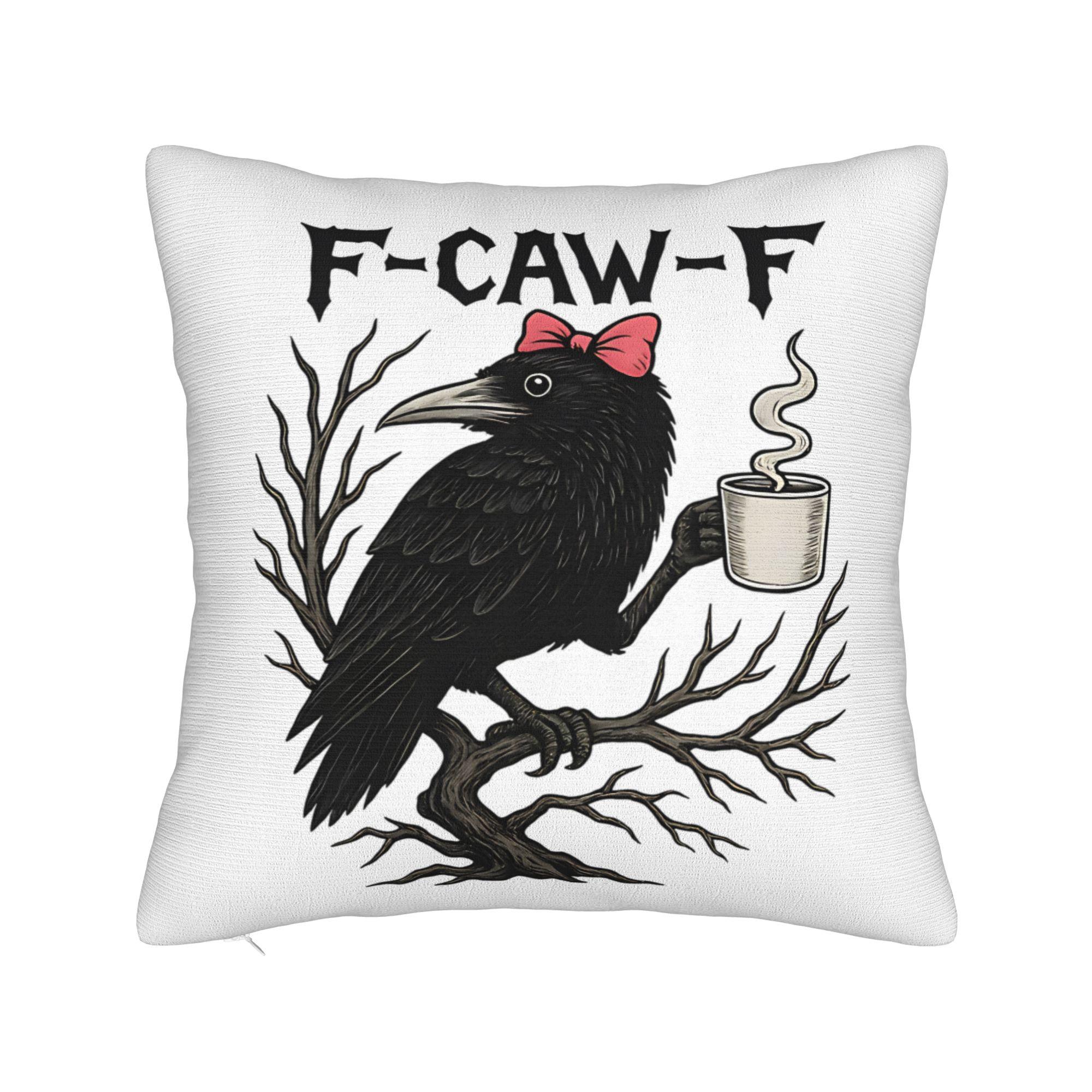 Funny FCawF Chicken Shirts  FCAWF Chicken Throw Pillow Cover Polyester Cushions for Sofa   Vintage Pillowcase 30x30cm 12x12in