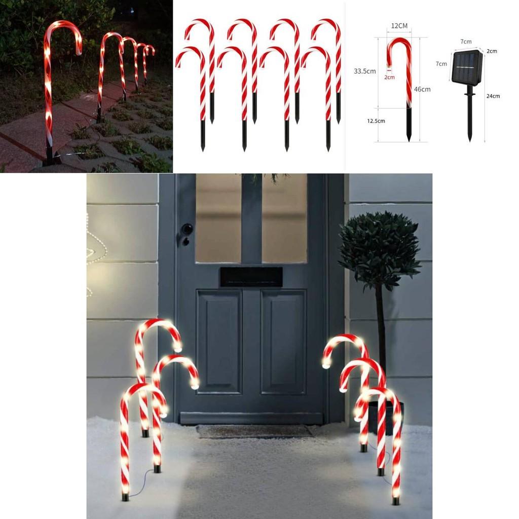Christmas Led Candy Cane Lantern Outdoor Garden Pathway Decor For Holiday Lighting