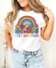 Regenboog Pride LGBTQ T-shirts Dames Gratis Mama Knuffels Vintage Bloemenprint T-shirts Korte Mouw Mode Vrouwelijke T-shirts