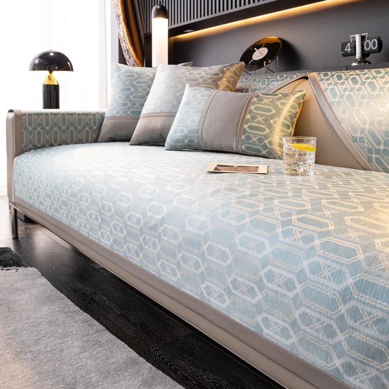 Summer Ice Shreds Dustproof Sofa Mat European Style Universal Couch Cover New Anti Slip Seat Cushion Durable Protective Sleeve