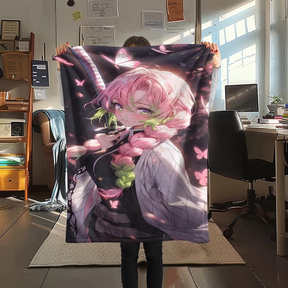 Shinobu Kocho Print Flannel Blanket,High quality Comfortable for All Seasons,Home Decor,Warmth and Comfort,Perfect for Christmas Gifts