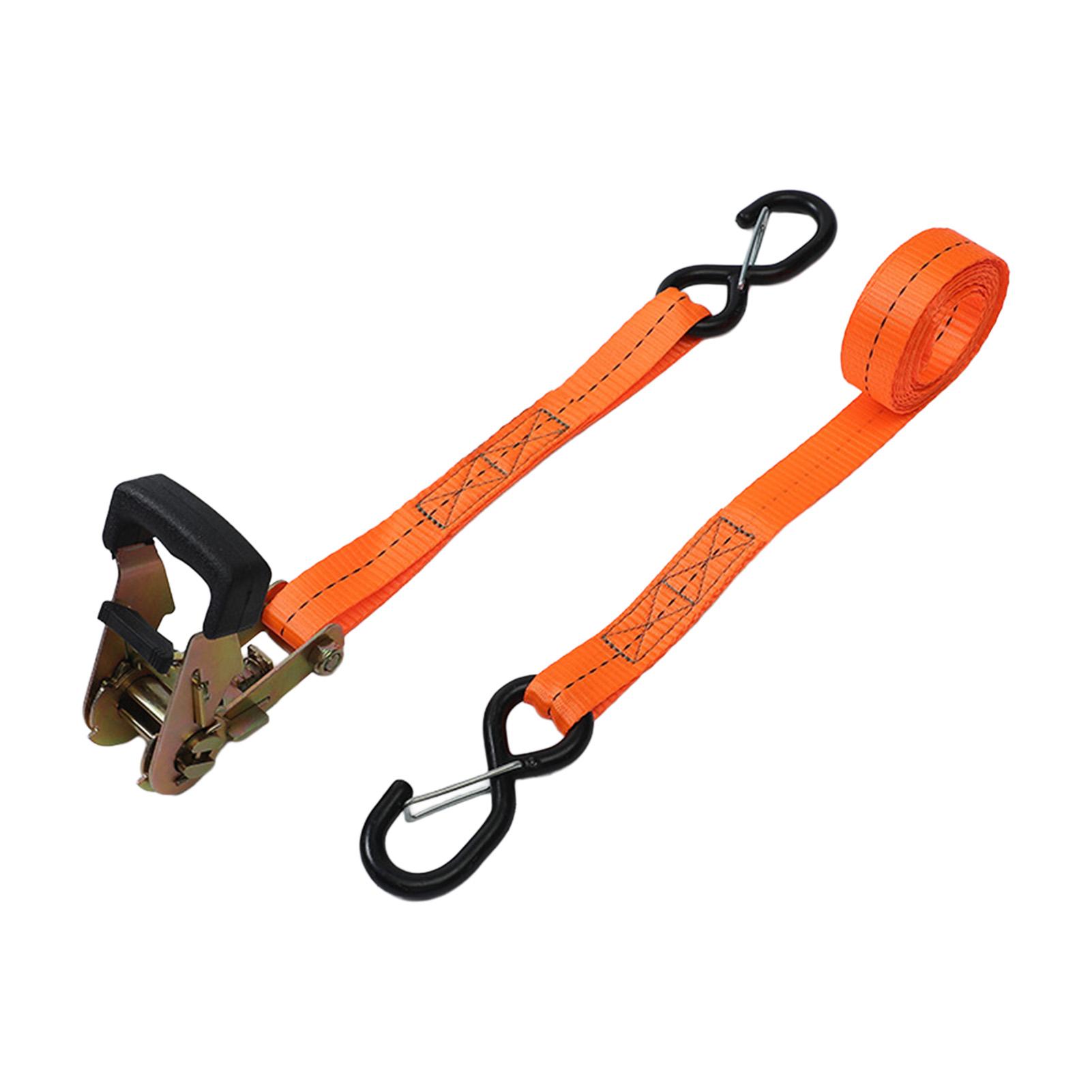 

25mm Ratchet Strap Tightener Heavy Duty Cargo Lashing Belt With Zinc Alloy Buckle For Luggage Securing And Outdoor помаранчевий