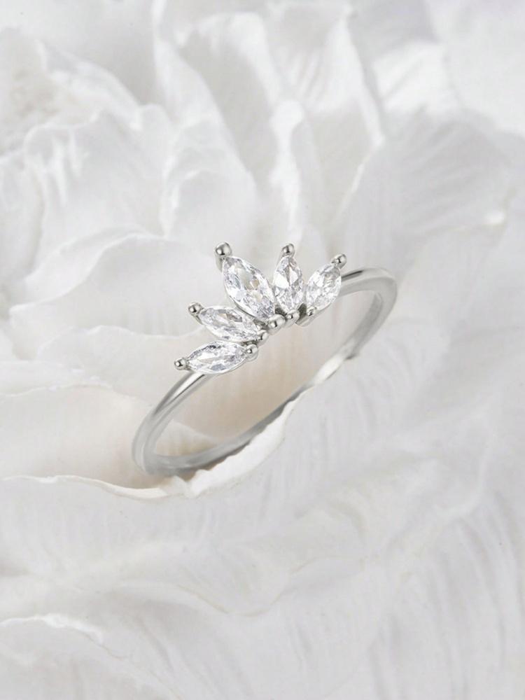 925 Sterling Silver Personalized Simplicity Crown Zircon Ring For Women Engagement Wedding Luxury High Quality Fine Jewelry
