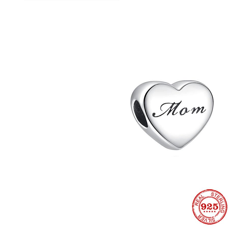 Nový Měděný Bratr Sestra Máma Táta Syn Dcera Manželka Srdce Přívěsek Korálek Pro Ženy Pasuje na Originální Náramek Diy Šperky