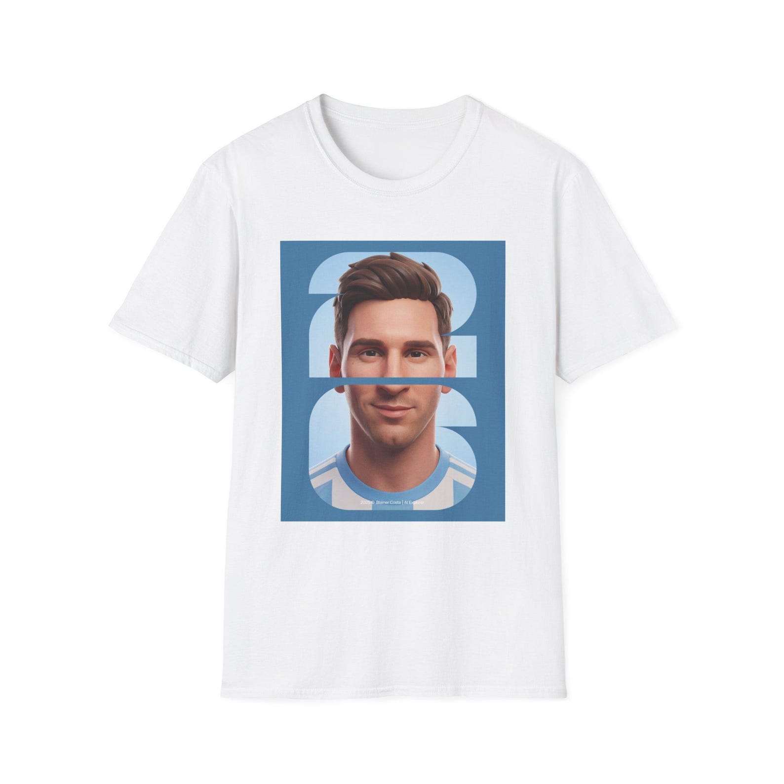 Lionel Messi Argentina Soccer Icon T-Shirt | Number 10 Graphic Tee XL