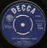7inch Record PADDY ROBERTS  Love Is A Wonderful Thing 45F11446 Decca 1961 UK Jazz Used