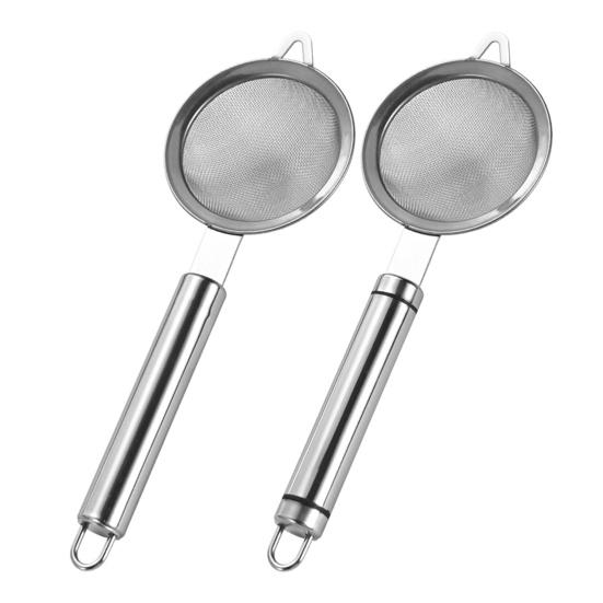 Yousheng Stainless Steel Fine Mesh Strainer Colander with Anti-Slip Handle Kitchen Flour Sieve for Tea Juice Oil Strainer Baking Ingredient